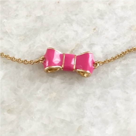 Kate Spade Take A Bow Scatter Necklace In Pink NWT - Picture 5 of 7